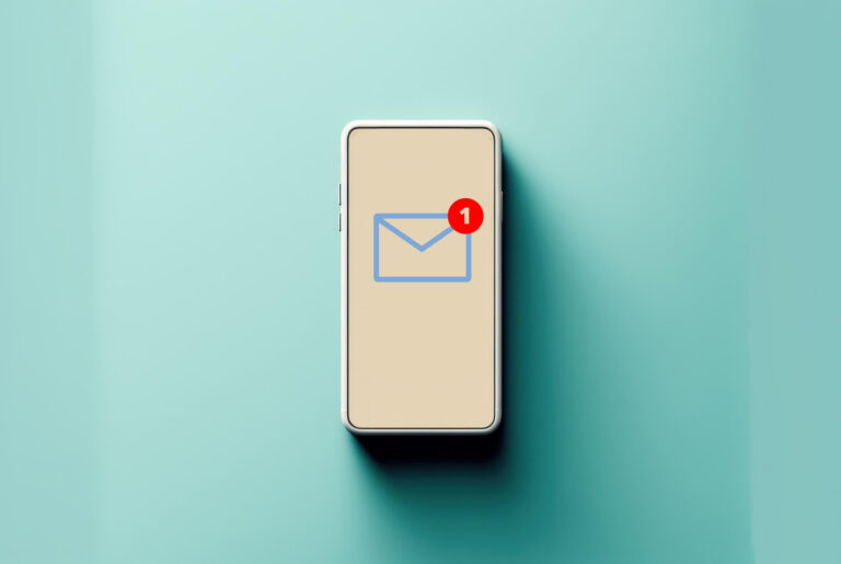 new mail alert pop up smartphone screen background